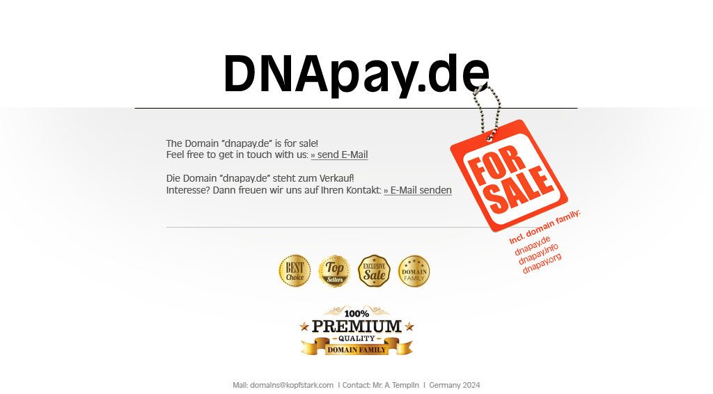 DNApay Domain zu verkaufen!